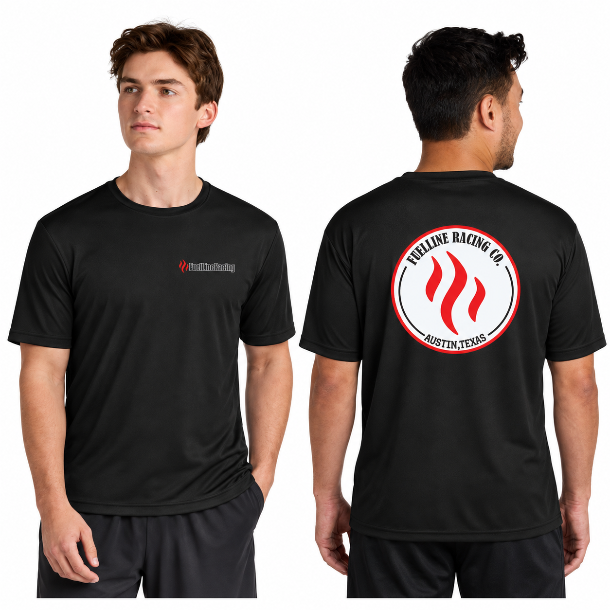 FuelLine Racing Classic Shirt in black, front and back